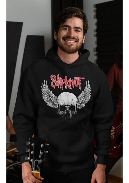 Slipknot Baskılı Kapüşonlu Sweatshirt, Unisex Oversize Rock Metal Baskılı Hoodie