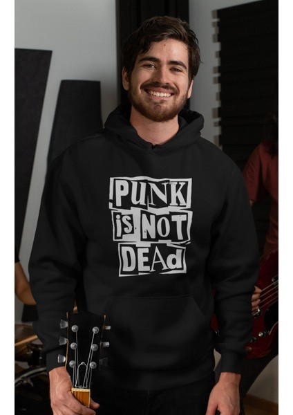 Punk Is Not Dead Yazılı Kapüşonlu Sweatshirt, Unisex Oversize Rock Metal Baskılı Hoodie fiyatları