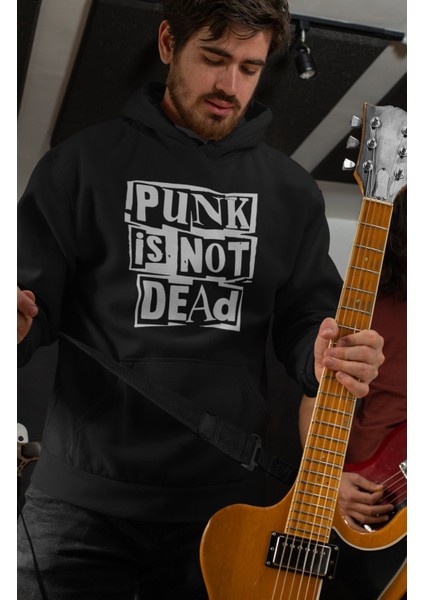 Punk Is Not Dead Yazılı Kapüşonlu Sweatshirt, Unisex Oversize Rock Metal Baskılı Hoodie modelleri