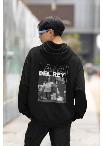 Fuddy Moda Lana Del Rey Sırt Baskılı Kapüşonlu Sweatshirt, Unisex Oversize Lana Del Rey Baskılı Hoodie