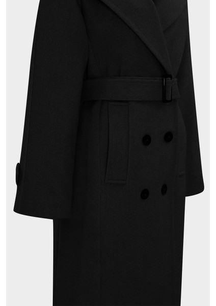 AÇELYAOKCU Klapalı Premium Apolet Detaylı Kruvaze Slim Fit Kadın Yün Kaban fiyatları
