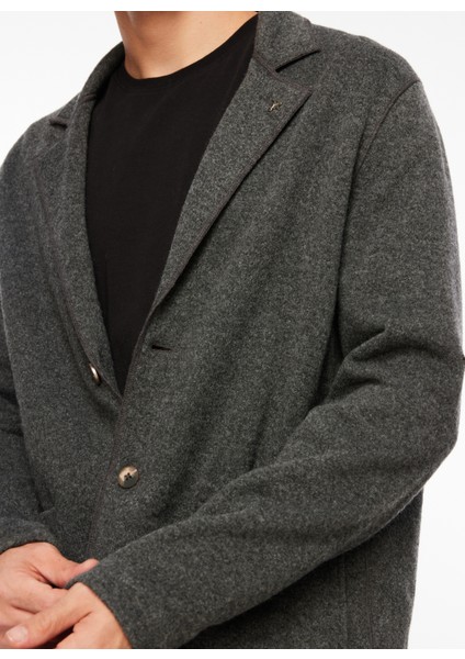 Regular Fit Antrasit Melanj Erkek Düz Ceket FC3WM-CKT310 fırsatları