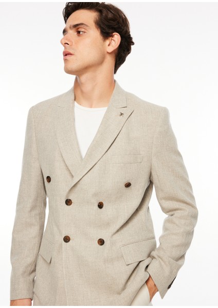 Slim Fit Bej Erkek Düz Ceket F3WM-CKT174 modelleri