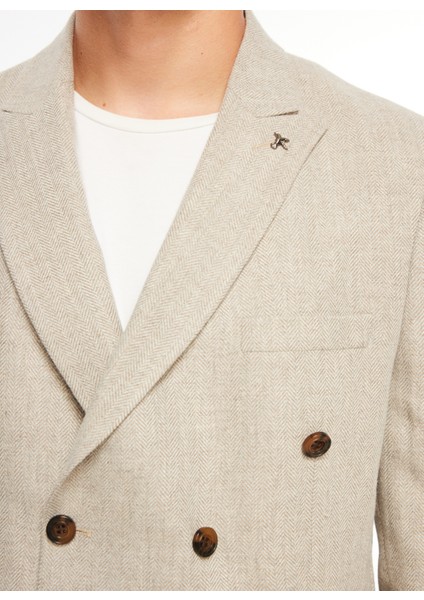 Slim Fit Bej Erkek Düz Ceket F3WM-CKT174 fırsatları