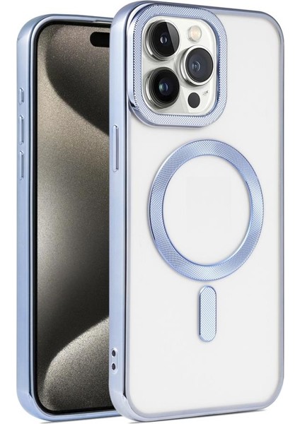 Apple iPhone 15 Pro Max Kılıf Pütür Dizayn Magsafe Şeffaf Krns Case