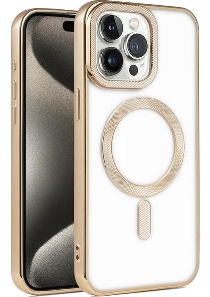 Apple iPhone 15 Pro Kılıf Pütür Dizayn Magsafe Şeffaf Krns Case