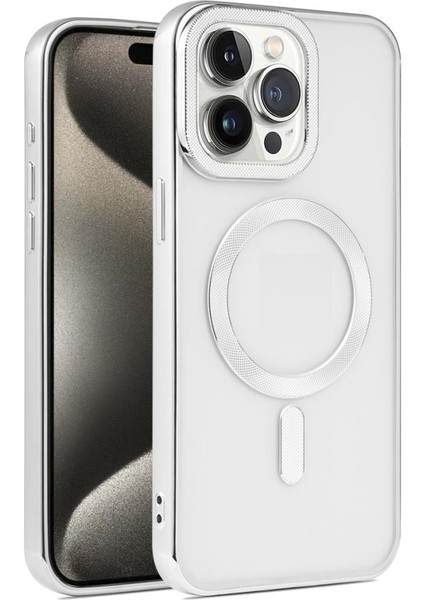 Apple iPhone 15 Pro Kılıf Pütür Dizayn Magsafe Şeffaf Krns Case