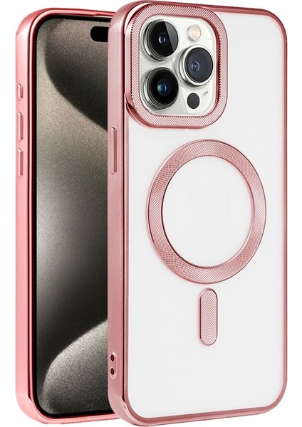 Apple iPhone 15 Pro Kılıf Pütür Dizayn Magsafe Şeffaf Krns Case
