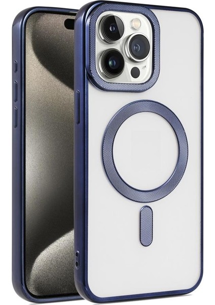Apple iPhone 15 Pro Kılıf Pütür Dizayn Magsafe Şeffaf Krns Case