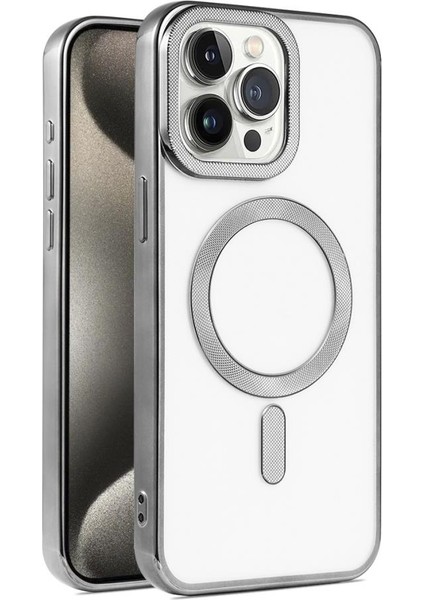 Apple iPhone 15 Pro Kılıf Pütür Dizayn Magsafe Şeffaf Krns Case