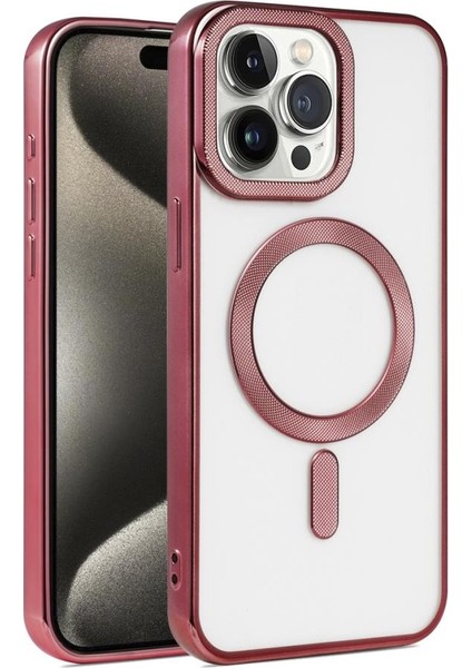 Apple iPhone 15 Pro Kılıf Pütür Dizayn Magsafe Şeffaf Krns Case