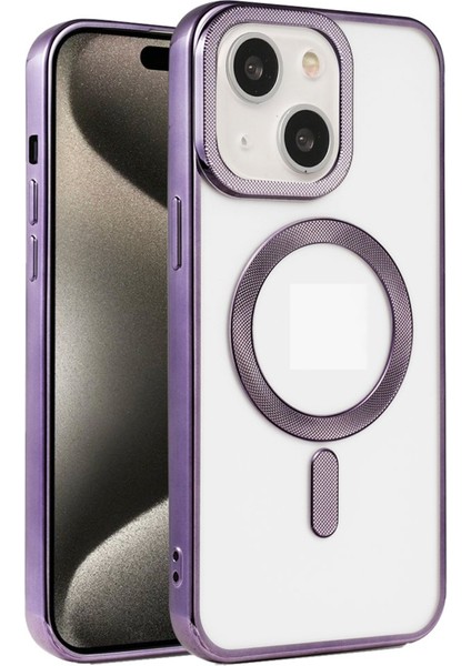 Apple iPhone 15 Kılıf Pütür Dizayn Magsafe Şeffaf Krns Case