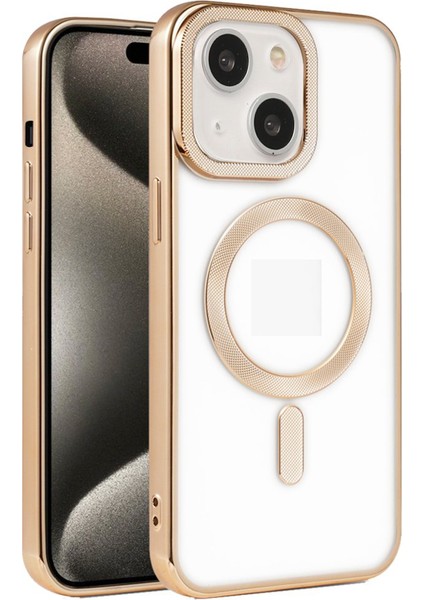 Apple iPhone 15 Kılıf Pütür Dizayn Magsafe Şeffaf Krns Case
