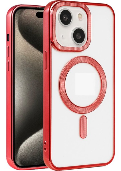 Apple iPhone 15 Kılıf Pütür Dizayn Magsafe Şeffaf Krns Case