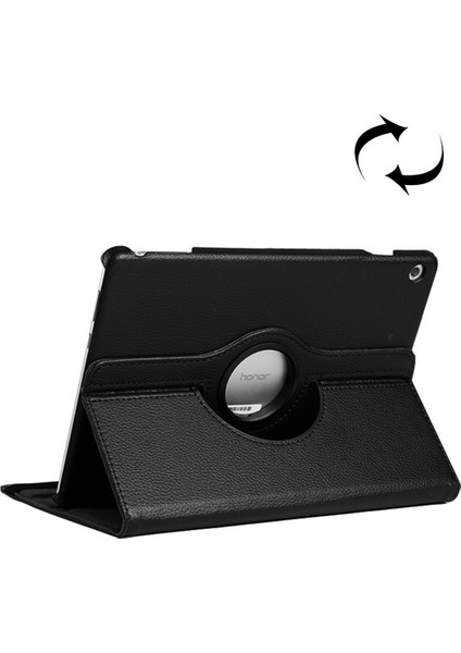 Litchi Doku Yatay Flip 360 Derece Rotasyon Deri Kılıf Için Huawei Mediapad T5 10.1, Tutucu ile (Yurt Dışından) fırsatları