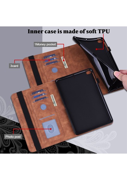 For Huawei Mediapad T3 10 Lace Flower Embossing Pattern Horizontal Flip Leather Case With Holder & Card Slots & Wallet & Photo Frame (Yurt Dışından)