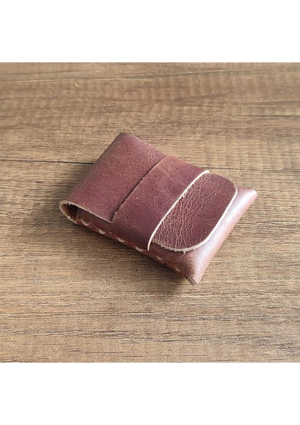 Sumerian Wallet Minimalist Deri Kartlık Tarçın (Anahtarlık Hediye )