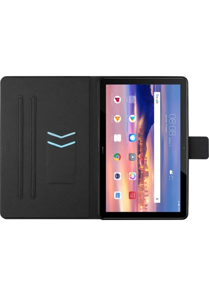 For Huawei Mediapad T5 10 Inch Colored Drawing Horizontal Flip Leather Case With Holder & Card Slots (Yurt Dışından)