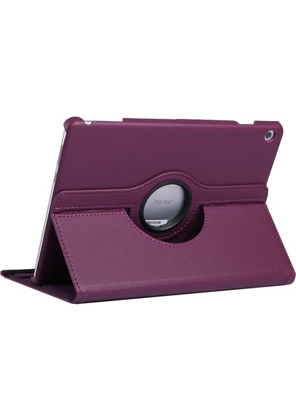 Litchi Doku Yatay Flip 360 Derece Rotasyon Deri Kılıf Için Huawei Mediapad T5 10.1, Tutucu ile (Yurt Dışından)