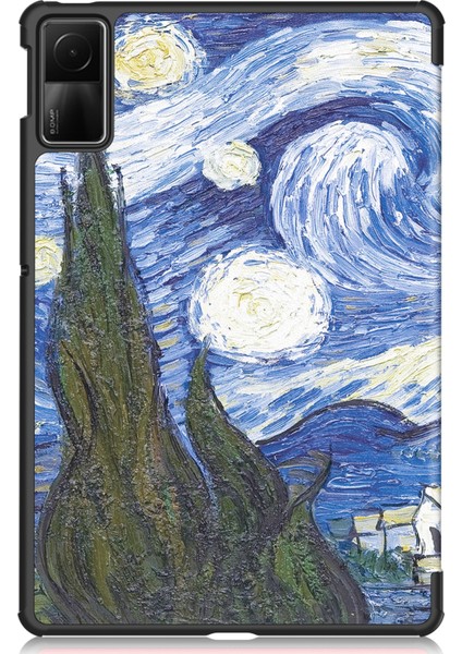 Custer Painted 3-Fold Holder Smart Leather Tablet Case For Xiaomi Redmi Pad Se (Yurt Dışından)