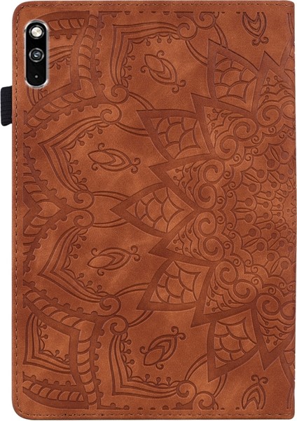 For Huawei Matepad 10.4 Calf Pattern Double Folding Design Embossed Leather Case With Holder & Card Slots & Pen Slot & Astic Band (Yurt Dışından)