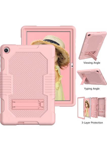 For Huawei Matepad T10 Contrast Color Robot Shockproof Silicone + Pc Protective Case With Holder (Yurt Dışından)