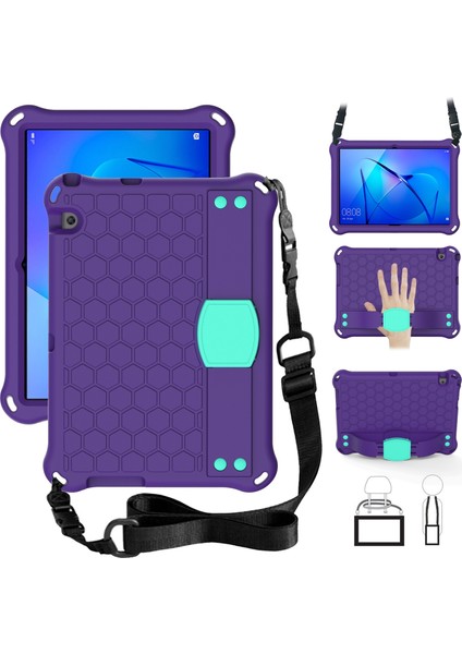 For Huawei Mediapad T3 10 Honeycomb Design Eva + Pc Material Four Corner Anti Falling Flat Protective Shl With Strap (Yurt Dışından)