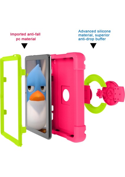 For Fire Hd8 Pc + Silicone Shockproof Combination Case With 360 Degree Rotating Holder & Handle (Yurt Dışından) modelleri