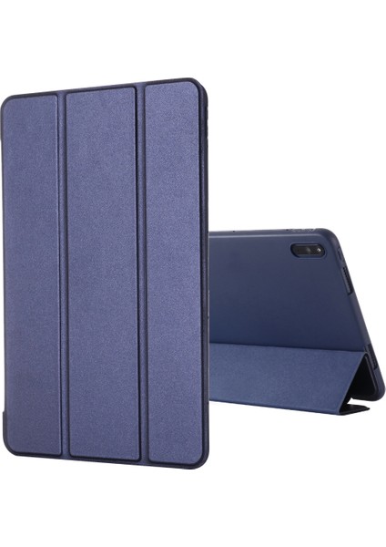 For Huawei Matepad 10.4 Gebeı Shockproof Horizontal Flip Leather Case With Three-Folding Holder(Blue) (Yurt Dışından)