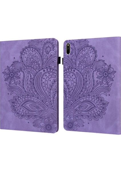 For Huawei Matepad Pro 10.8 2021 Peacock Embossed Pattern Tpu + Pu Leather Tablet Case (Yurt Dışından)