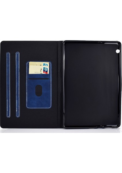 Huawei Mediapad T5 Inek Doku Için Tutucu ve Kart Yuvaları ile Yatay Flip Deri Kılıf (Yurt Dışından)