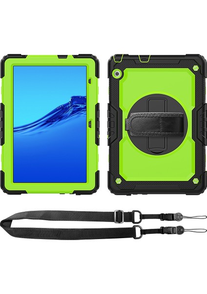 For Huawei Mediapad T5 Shockproof Colorful Silicone + Pc Protective Case With Holder & Shoulder Strap & Hand Strap (Yurt Dışından)