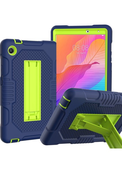 For Huawei Matepad T8 8.0(2020) Contrast Color Robot Shockproof Silicone + Pc Protective Case With Holder (Yurt Dışından)