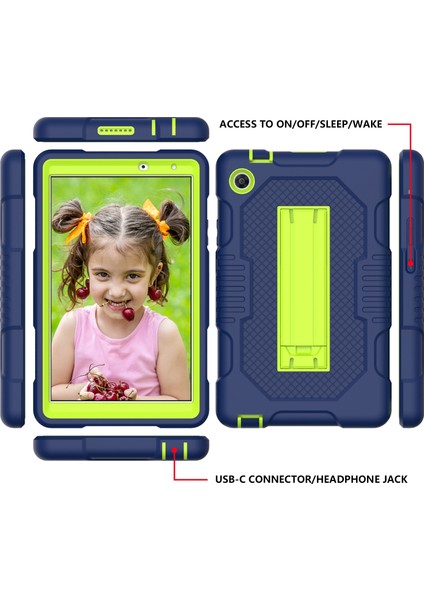 For Huawei Matepad T8 8.0(2020) Contrast Color Robot Shockproof Silicone + Pc Protective Case With Holder (Yurt Dışından)