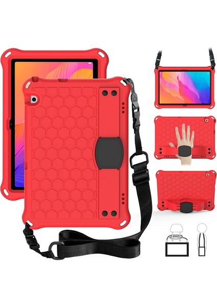 Huawei Matepad T8 8.0 Için Petek Tasarım Eva + Pc Dört Köşe Darbeye Koruyucu Kılıf Kayış (Yurt Dışından)