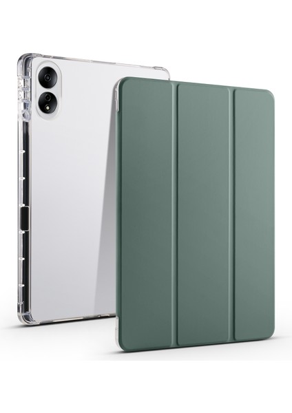 For Honor Magicpad 13 Inch 3-Folding Transparent Tpu Smart Leather Tablet Case (Yurt Dışından)