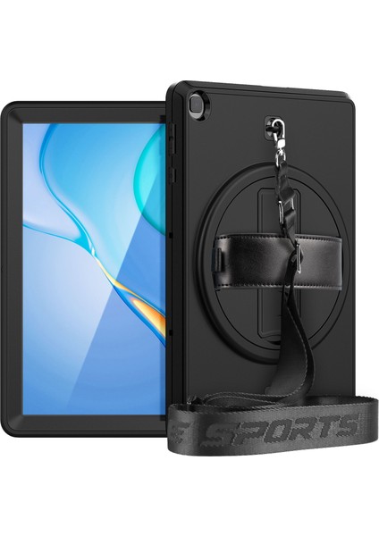 Huawei Matepad T 10 / T 10S Darbeye Tpu + Pc Tablet Kılıfı ile Tutucu ve Kalem Yuvası ve Omuz Askısı For Huawei Matepad T 10 / T 10S With Shoulder Strap (Yurt Dışından)