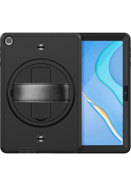 Huawei Matepad T 10 / T 10S Darbeye Tpu + Pc Tablet Kılıfı ile Tutucu ve Kalem Yuvası ve Omuz Askısı For Huawei Matepad T 10 / T 10S With Shoulder Strap (Yurt Dışından)