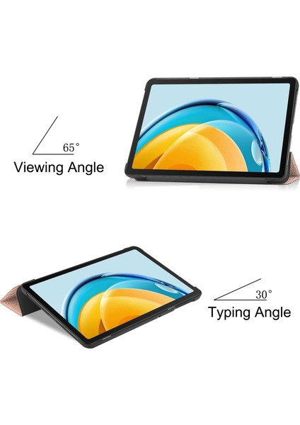 For Huawei Matepad Se 10.4 Custer Pure Color 3-Fold Holder Leather Tablet Case (Yurt Dışından)