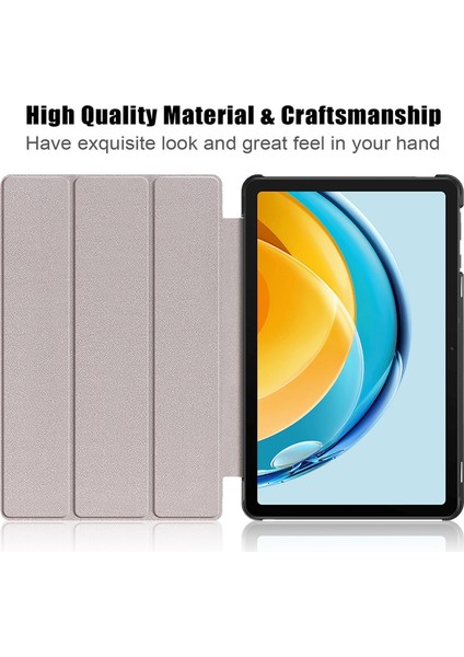 For Huawei Matepad Se 10.4 2022 Custer Pure Color 3-Fold Holder Leather Tablet Case (Yurt Dışından)