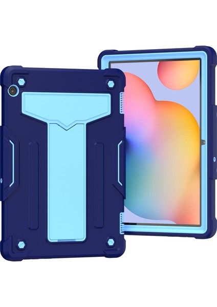 For Huawei Mediapad T5 T-Shaped Bracket Contrast Color Shockproof Pc + Silicone Protective Case (Yurt Dışından)