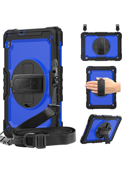 For Huawei Mediapad T5 Shockproof Colorful Silicone + Pc Protective Case With Holder & Shoulder Strap & Hand Strap (Yurt Dışından)