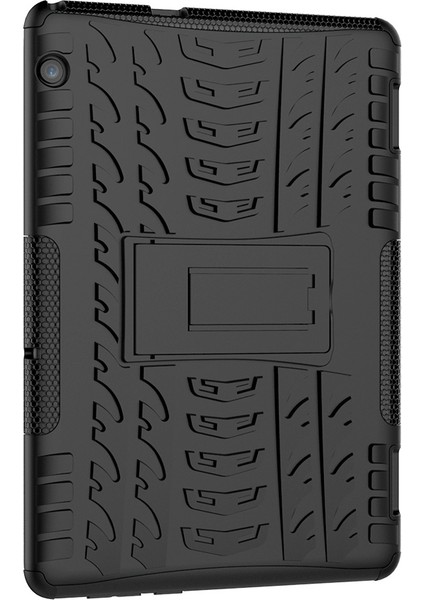 Huawei Mediapad Için T5 Lastik Doku Darbeye Dayanıklı Tpu + Pc Koruyucu Kılıf Tutucu (Yurt Dışından)