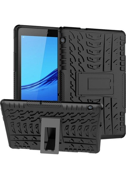 Huawei Mediapad Için T5 Lastik Doku Darbeye Dayanıklı Tpu + Pc Koruyucu Kılıf Tutucu (Yurt Dışından)
