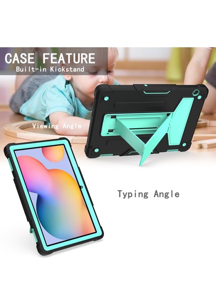 For Huawei Mediapad T5 T-Shaped Bracket Contrast Color Shockproof Pc + Silicone Protective Case (Yurt Dışından)