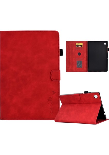 For Huawei Matepad T 10 / T 10S / Honor Pad 6 / X6 Embossed Smile Flip Tablet Leather Case (Yurt Dışından)