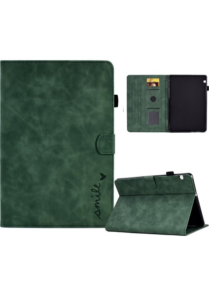 For Huawei Mediapad T5 Embossed Smile Flip Tablet Leather Case (Yurt Dışından)