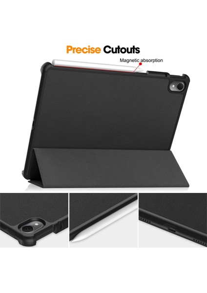 For Huawei Matepad Air Custer Pure Color 3-Fold Holder Smart Leather Tablet Case (Yurt Dışından)