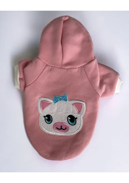 Paw Garage Pinky Pink Kedi Kapşonlu Sweatshirt, Hoodie Kedi Kazağı, Kedi Kıyafeti