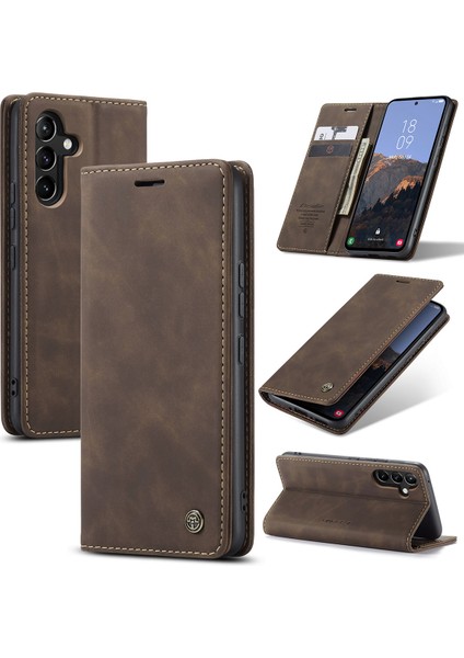Samsung Galaxy A54 5g Için Retro Pu Deri Cüzdan Flip Standlı Telefon Kılıfı (Yurt Dışından)